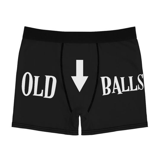 Funny Mens Old Balls Over the Hill Birthday Gag Gift Men's Boxer Briefs