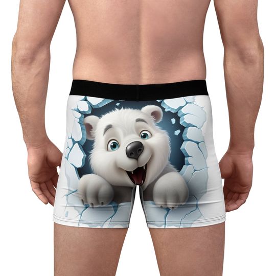Funny Polar Bear Men's Boxer Briefs, Men's Christmas Present