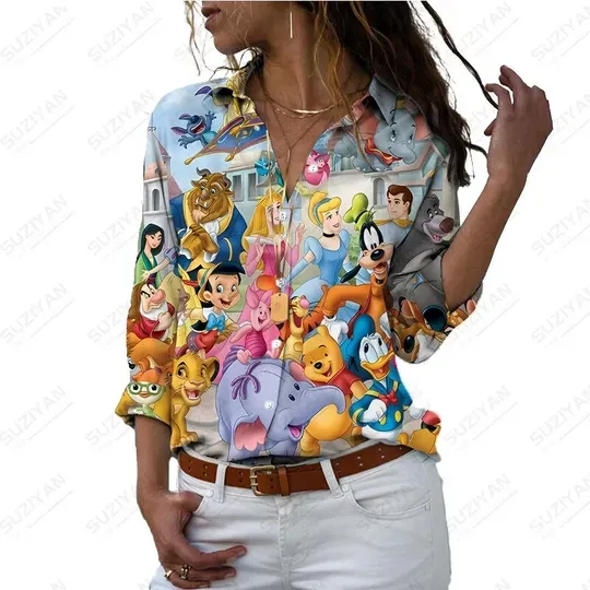 Women's Disney Family Long Sleeve Shirt Casual Elegant