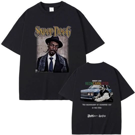 Rapper Snoop Dogg Double Sided Print T-shirt