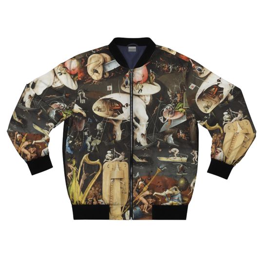 Hieronymus Bosch Men's Bomber Jacket, Aesthetic Medieval Art Jacket