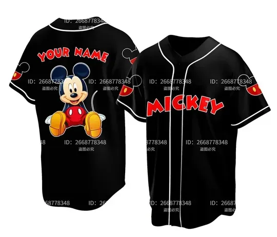 Custom Name Disney Game Day Baseball Mickey and Friends Jerseys