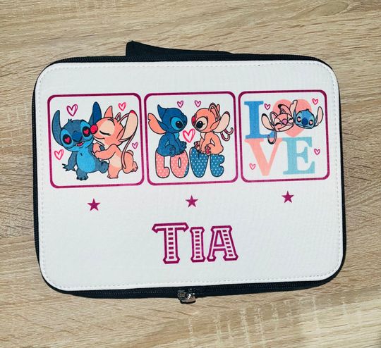 Stitch & Angel Themed Personalised  Lunch Bag