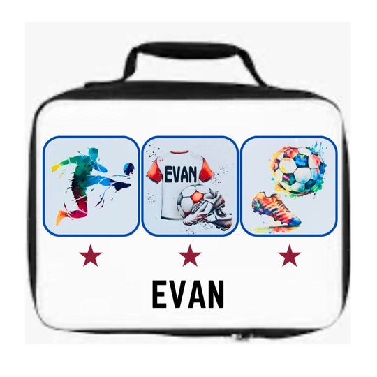 Football Themed Personalised  Lunch Bag