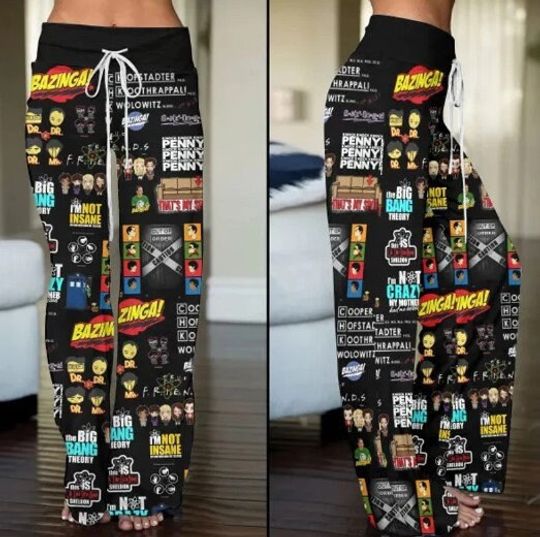 Big Bang Theory 3D All Over Print High Waisted Straight Leg Trousers