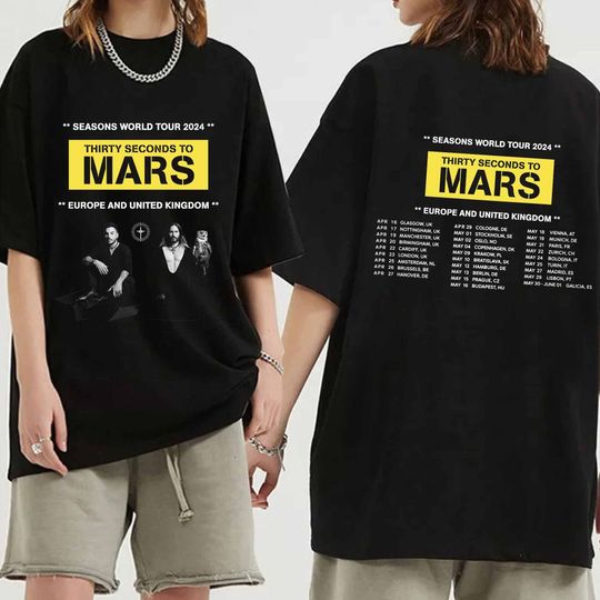 Thirty Seconds to Mars 2024 Tour Shirt, 30 Seconds to Mars UK EU Tour 2024 Shirt
