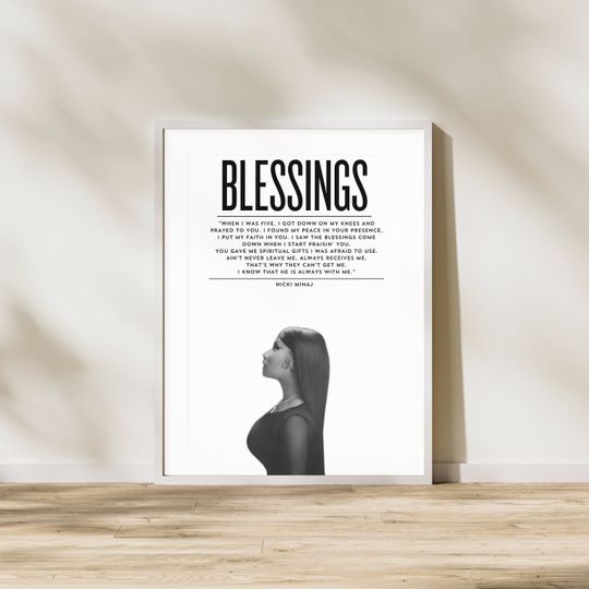 Blessings Nicki Minaj Framed Vertical Poster, Nicki Minaj Lyrics