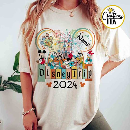 Personalized Mickey & Friends Disney Trip 2024 shirts, Matching Disney Vacation shirts