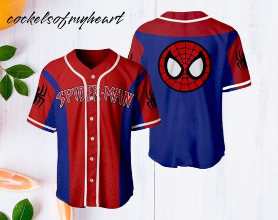 Personalize Disney Spider Man Blue And Red Baseball Jersey