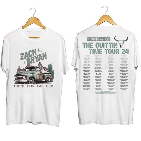 Zach Bryan Double Sides shirt, The Quittin Time Tour 2024 shirt