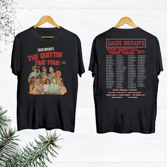 The Quittin Time Tour 2024 Zach Bryan T-Shirt, Country Music Zach Bryan Shirt