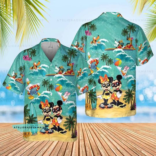 Mickey and Minnie Mouse Hawaiian Shirts, Disney Hawaiian Shirts,