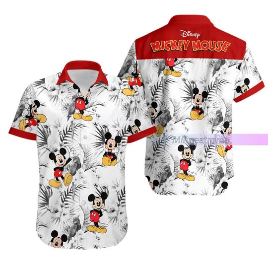 Mickey Hawaiian Shirt, Mickey Mouse Shirt, Mickey Button Shirt, Disney