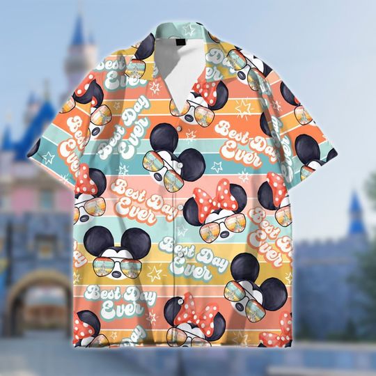 Best Day Ever Aloha Shirt, Famous Mouse And Friend 3D All Over Printed Hawaiian Shirt