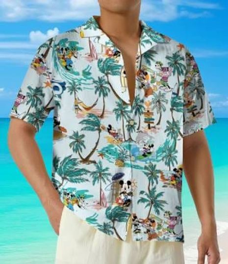 Mickey and Friends Hawaiian Shirt, Mickey and Friends Button Up Shirt