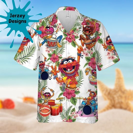 Cartoon The Muppet Animal Aloha 3D Hawaiian Shirt