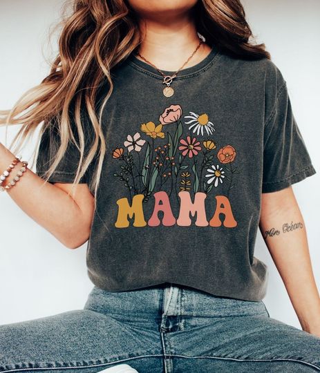 Mama Shirt, Wildflowers Mama Shirt