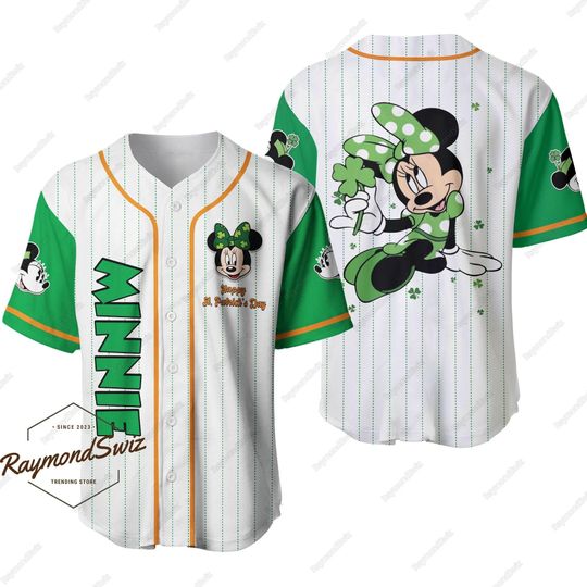 Minnie Patrick's Day Baseball Jersey, Minnie Mouse Jersey Shirt