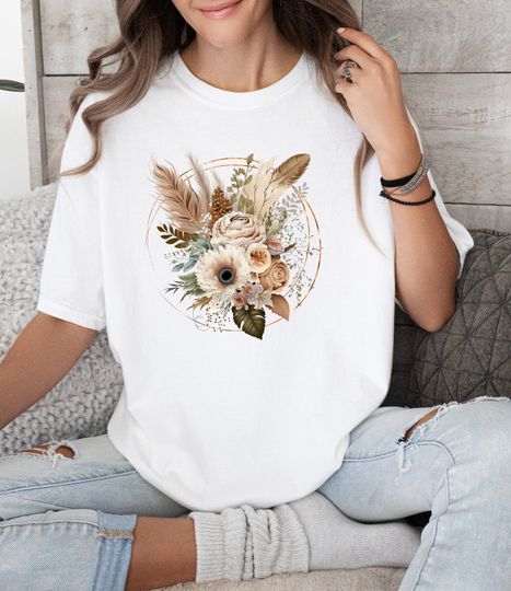 Wildflower Shirt, Floral T-Shirt, Botanical Retro Shirt