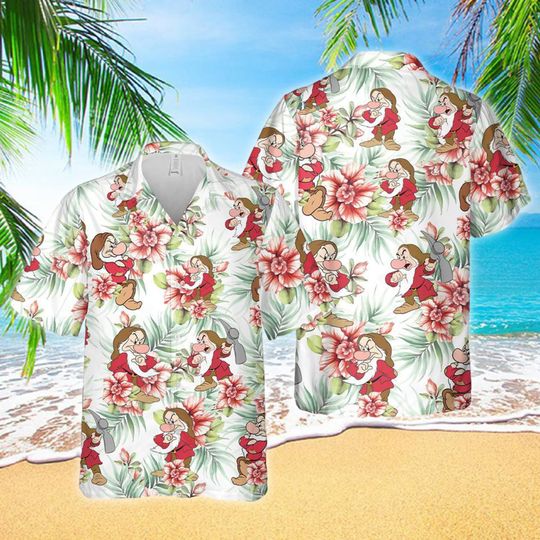 Dwarfs Grumpy Hawaii Beach Shirt, Dwarfs Button Up Hawaiian Shirt