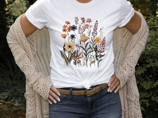 Flower Shirt, Gift For Her, Floral Shirt, Flower T-shirt
