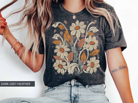 Wildflower TShirt with Vintage Inspired Flowers