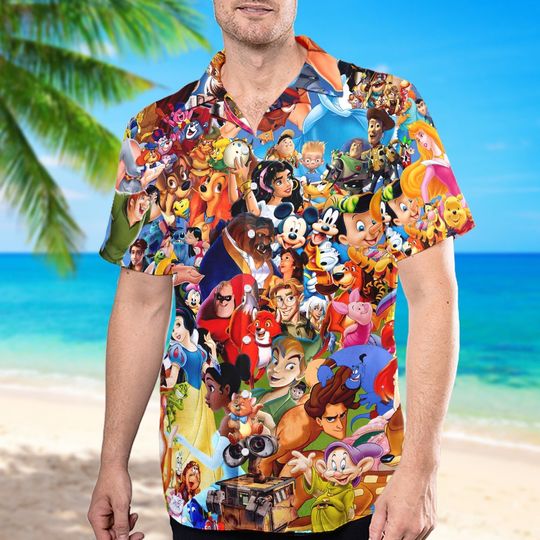 All Characters Hawaii Beach Shirt, Magic World Hawaiian Shirt