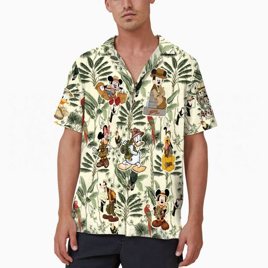 Tropical Animal Kingdom Hawaii Shirt, Mickey Safari Trip Hawaiian Shirt