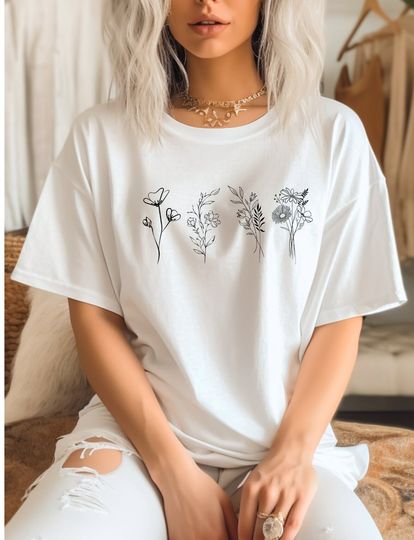 Floral Shirt, Wildflower Comfort Shirt, Growing Wild Flowers Shirt