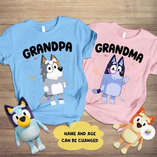 BlueyDad Grandma Chris Shirt, BlueyDad Grandpa Bob Tee, BlueyDad Family Shirt