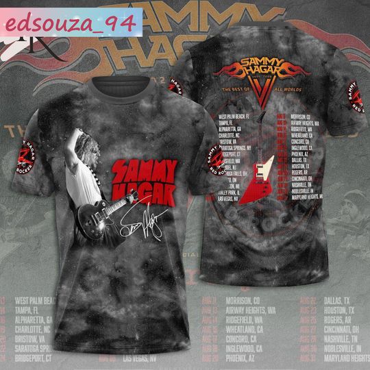 Red Rocker Sammy Hagar 2024 Tour The Best Of All World T-Shirt