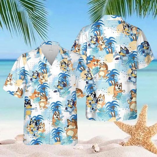 BlueyDad Hawaiian Shirt, BlueyDad Button Shirt, BlueyDad Aloha Shirt