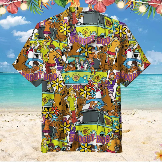 Scooby Doo Hawaiian Shirt, Scooby Doo Button Shirt, Scooby Doo Aloha Shirt