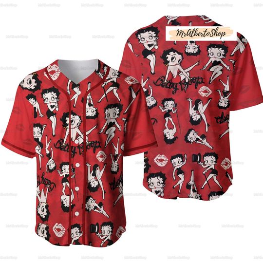 Betty Boop Baseball Jersey Shirt, Valentine's Day Gift
