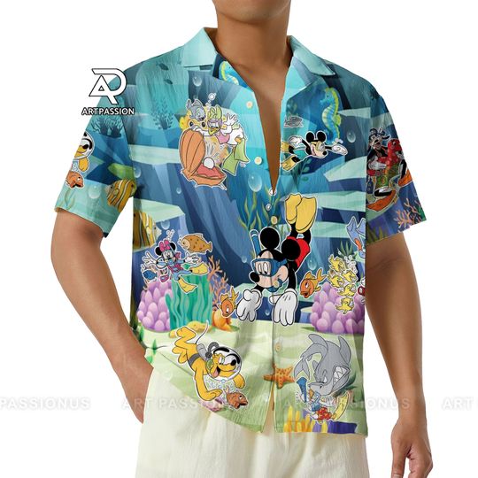Mickey And Friends Hawaii Shirt, Mickey Aloha Shirt, Disney Hawaiian Shirt