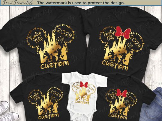 Custom Disney Trip 2024 Shirts Disney Castle Shirt Disney Family Shirts