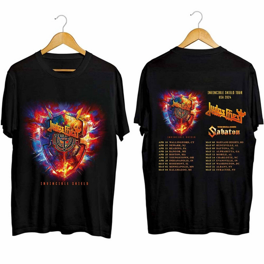 Judas Priest Invincible Shield  Music Tour 2024 T-Shirt