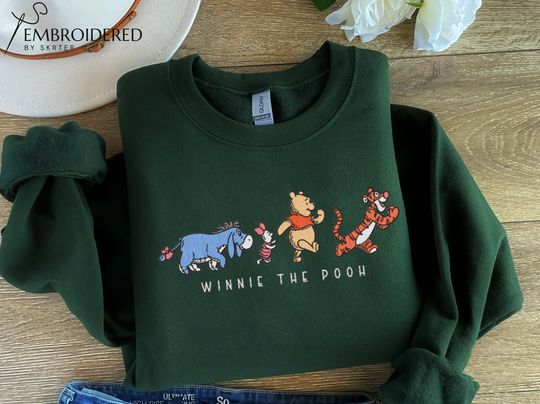 Winnie The Pooh Friends Sweatshirt, Pooh Tigger Eeyore Piglet, Disney Sweatshirt
