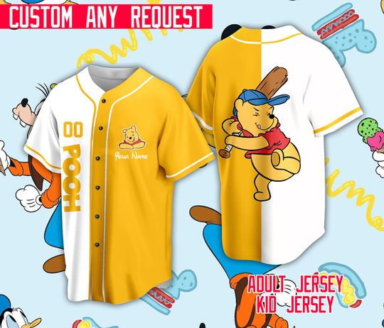 Custom Disneyland Pooh Baseball Jersey