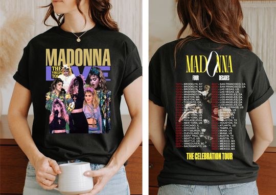 Madonna The Celebration Tour 2024 Shirt, Madonna Double Sided T-Shirt