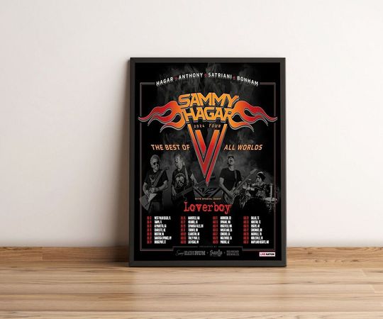 Sammy Hagar The Best Of All Worlds Tour 2024 Poster, Home Decor