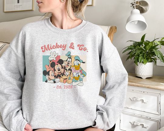 Mickey And Co Sweatshirt, Disney Mickey And Co Est. 1928 Sweatshirt, Disneyland Sweatshirt