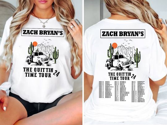 The Quittin Time Tour 2024 Zach Bryan Shirt, Zach Bryan Music Concert Shirt