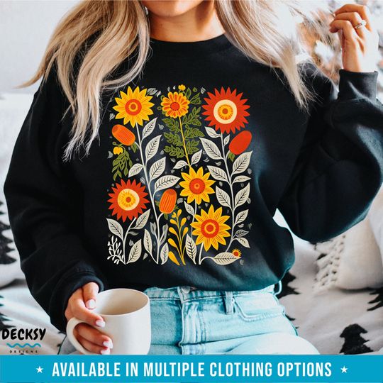 Wildflowers Sweatshirt, Nature Lover Sweatshirt