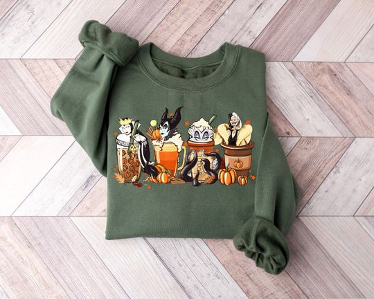 Villains Disney Sweatshirt, Villains Disney Sweatshirt, Halloween Disney Coffee Sweatshirt