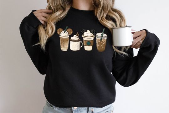 Disney Coffee Sweatshirt, Mickey Head Coffee Sweater, Disney Drink Coffee Sweatshirt
