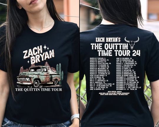 Zach Bryan The Quittin Time Tour 2024 Shirt, Zach Bryan Double Sided T-Shirt
