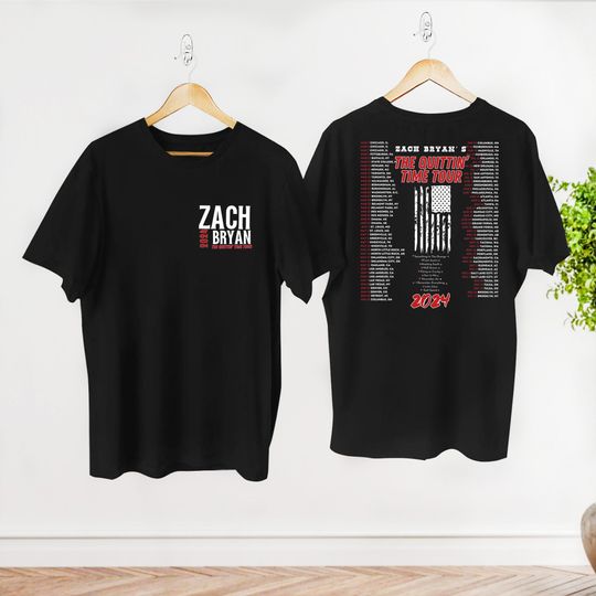 Zach Bryan The Quittin Time Tour 2024 Shirt, Zach Bryan Double Sided T-Shirt