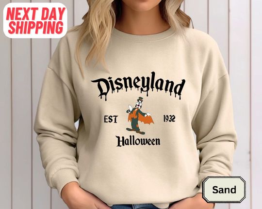 Disney Halloween Castle Sweatshirt, Disney Goofy Sweater, Disney Character Sweatshirt
