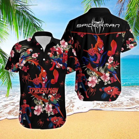 Spider With Flower Hawaii Beach Shirt, Spider Hawaiian Shirt